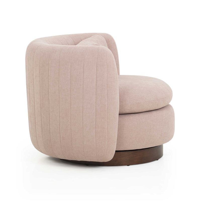 Nura Contract-Grade Chenille Swivel Accent Chair - Pink