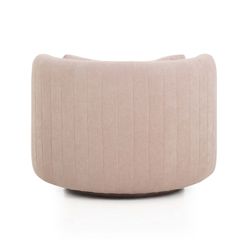 Nura Contract-Grade Chenille Swivel Accent Chair - Pink
