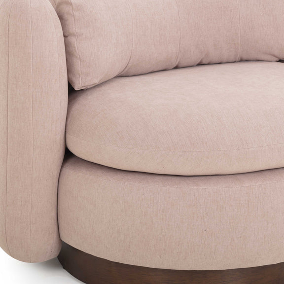 Nura Contract-Grade Chenille Swivel Accent Chair - Pink