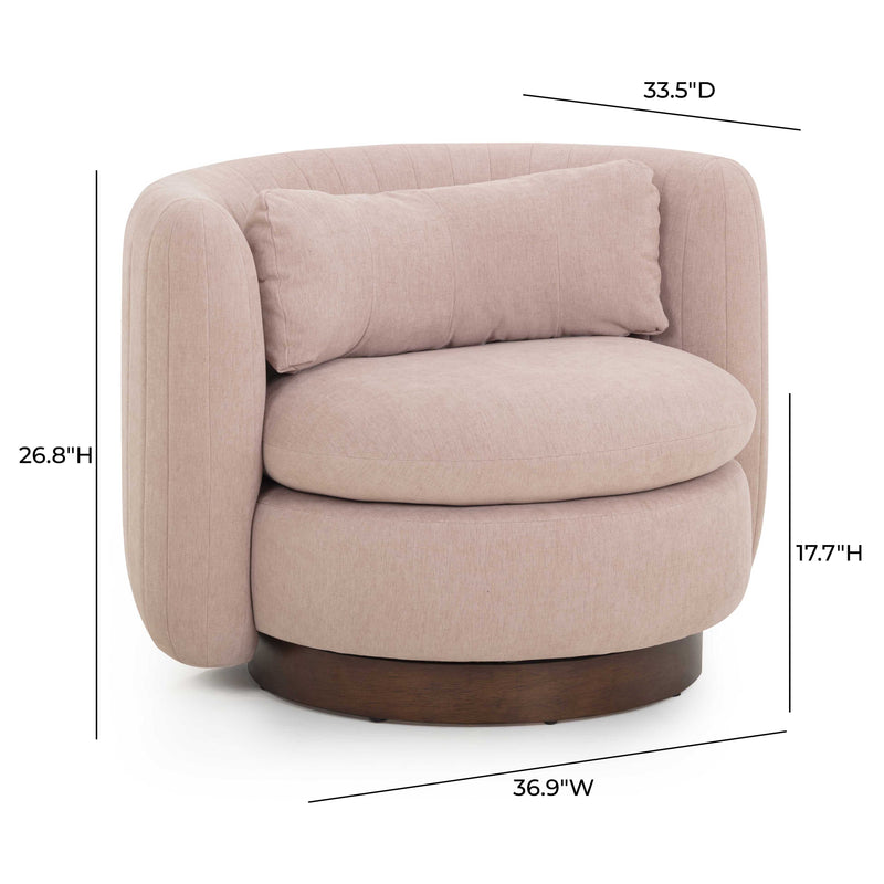 Nura Contract-Grade Chenille Swivel Accent Chair - Pink