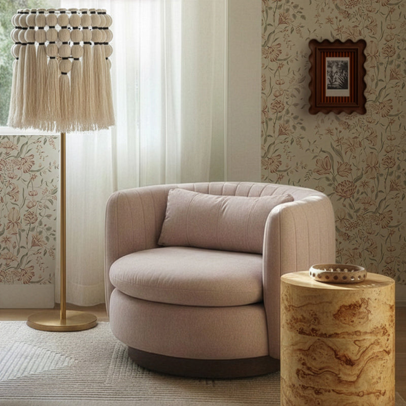 Nura Contract-Grade Chenille Swivel Accent Chair - Pink