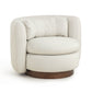 Nura Cream Performance Vegan Mohair Swivel Accent Chair