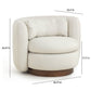 Nura Cream Performance Vegan Mohair Swivel Accent Chair