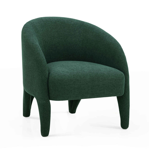 Kris Contract-Grade Chenille Accent Chair - Forest Green