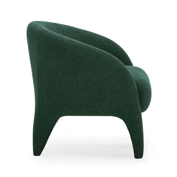 Kris Contract-Grade Chenille Accent Chair - Forest Green
