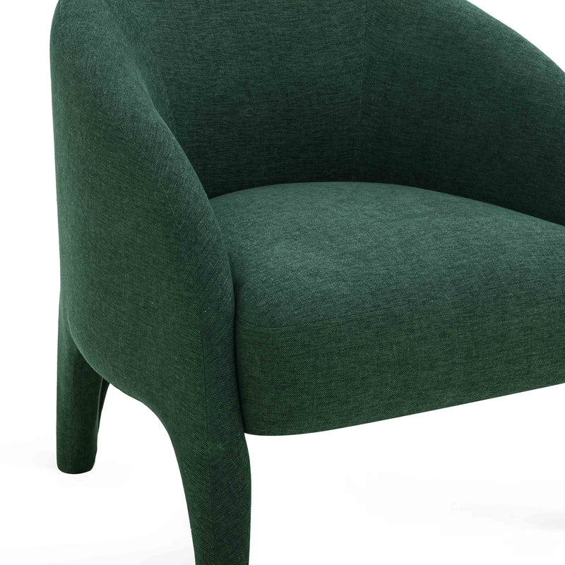 Kris Contract-Grade Chenille Accent Chair - Forest Green