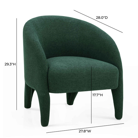 Kris Contract-Grade Chenille Accent Chair - Forest Green