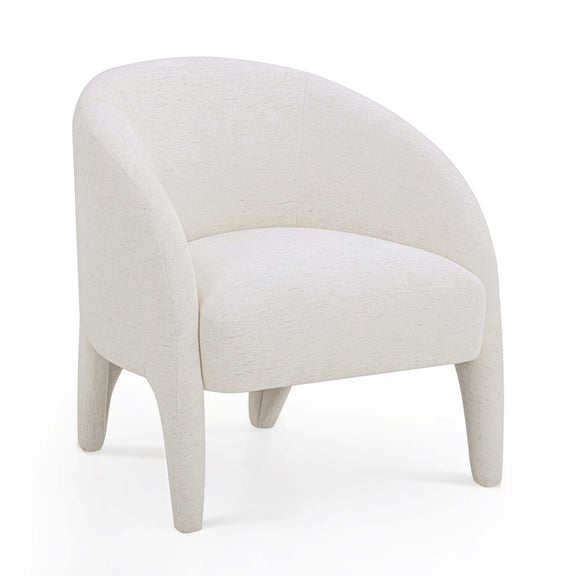 Kris Contract-Grade Chenille Accent Chair - Cream