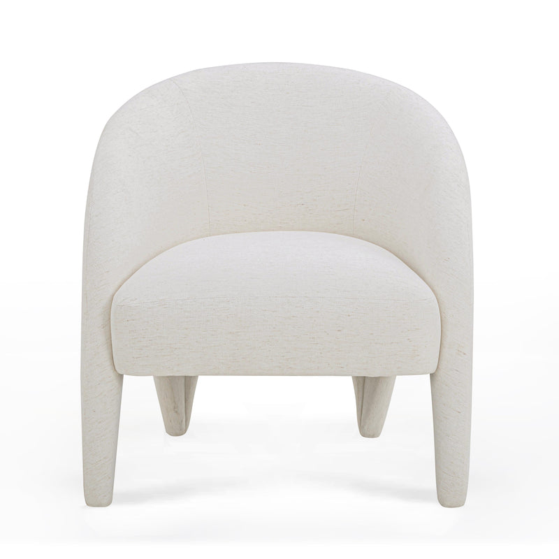 Kris Contract-Grade Chenille Accent Chair - Cream