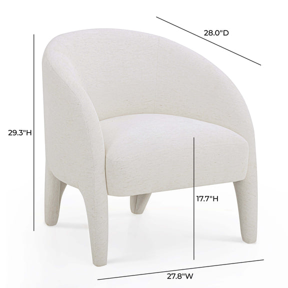Kris Contract-Grade Chenille Accent Chair - Cream