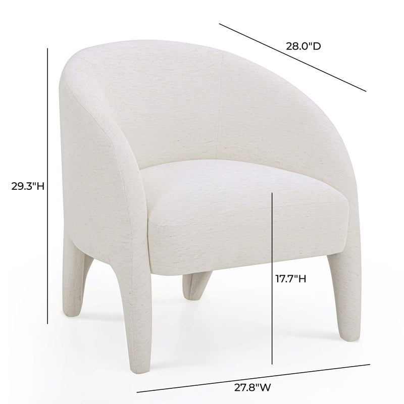 Kris Contract-Grade Chenille Accent Chair - Cream