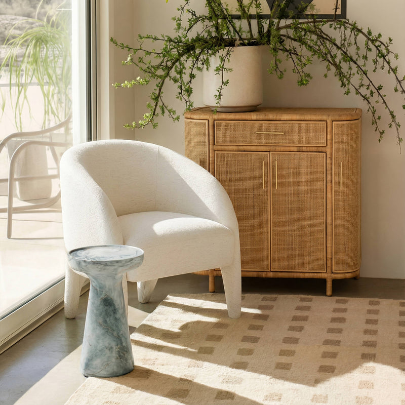 Kris Contract-Grade Chenille Accent Chair - Cream
