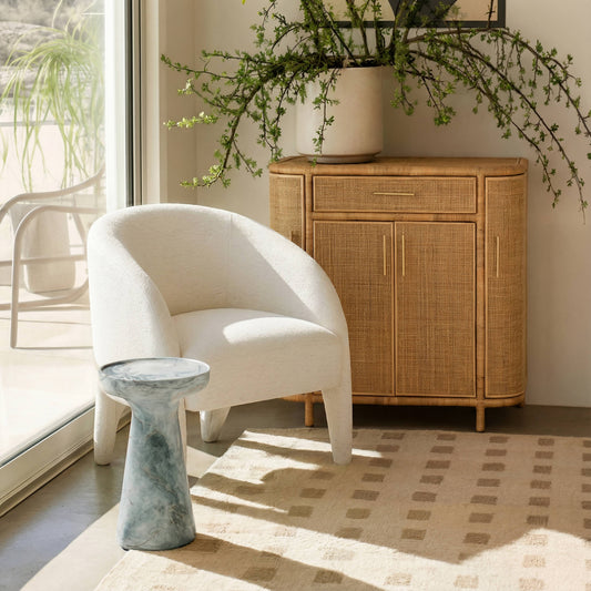 Kris Contract-Grade Chenille Accent Chair - Cream