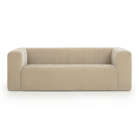 Alder 89" Upcycled Contract-Grade Chenille Sofa - Sand