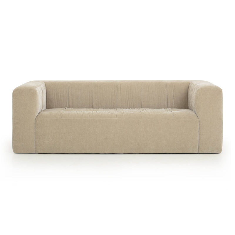 Alder 89" Upcycled Contract-Grade Chenille Sofa - Sand