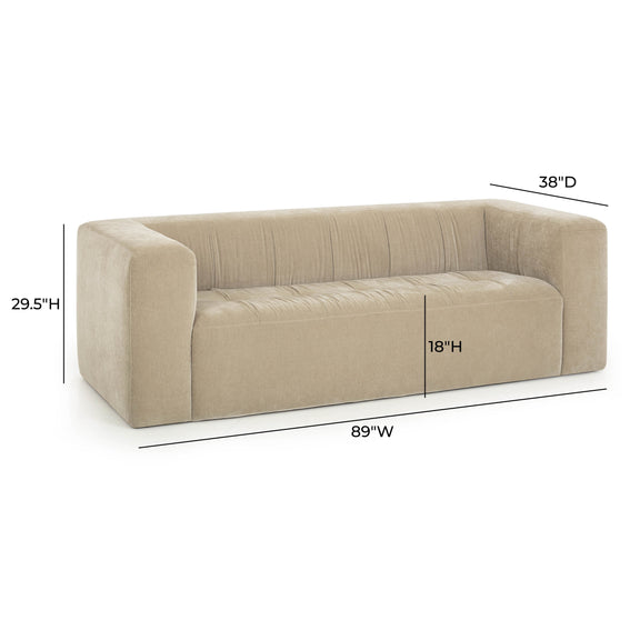 Alder 89" Upcycled Contract-Grade Chenille Sofa - Sand