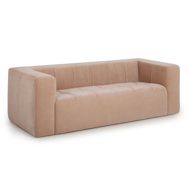 Alder 89" Upcycled Contract-Grade Chenille Sofa - Peach