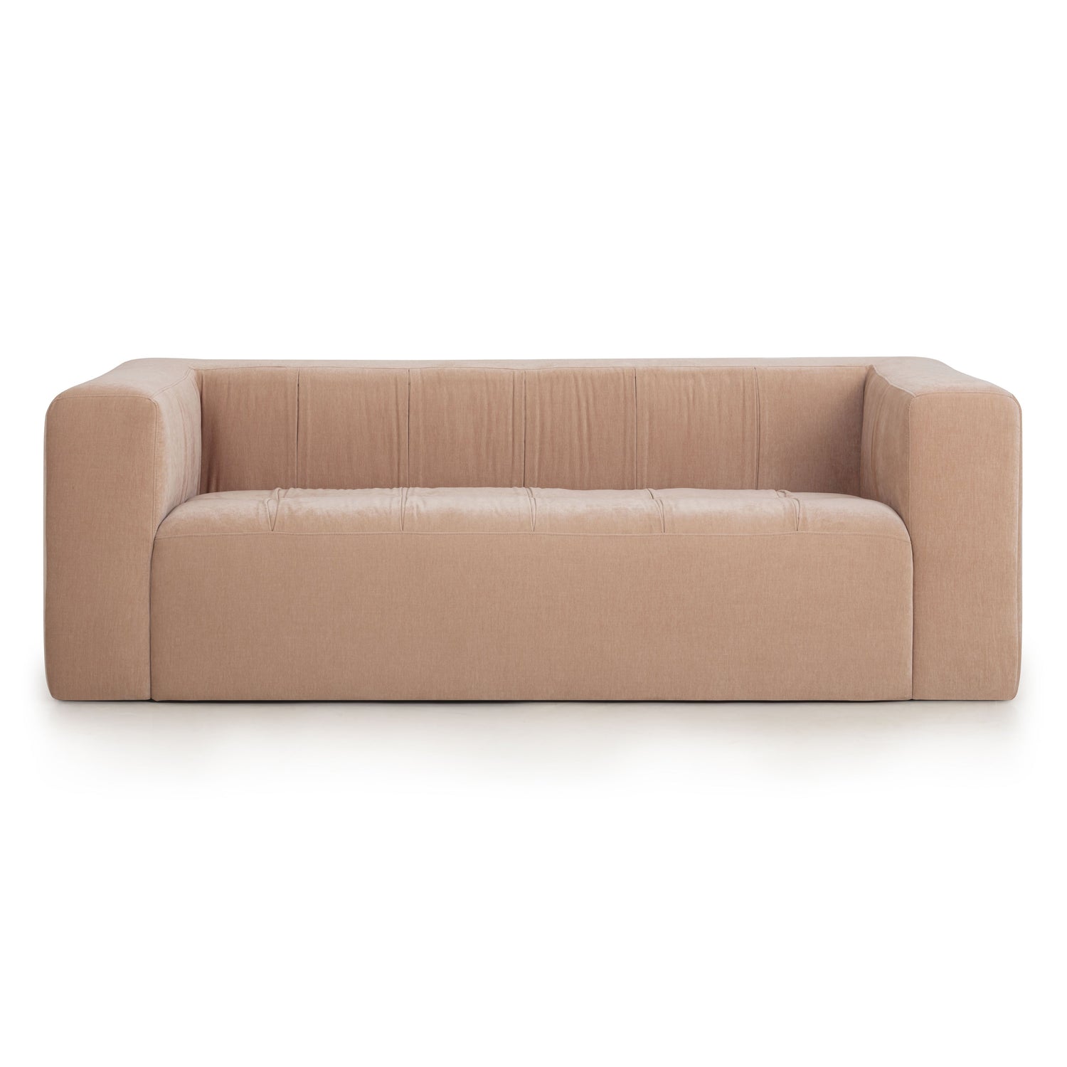 Alder 89" Upcycled Contract-Grade Chenille Sofa - Peach