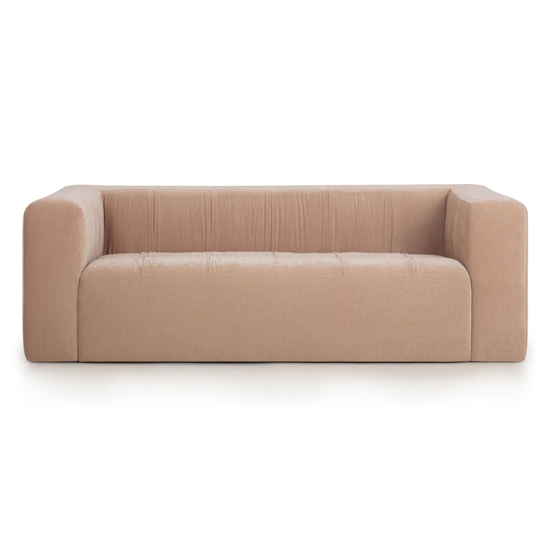 Alder 89" Upcycled Contract-Grade Chenille Sofa - Peach