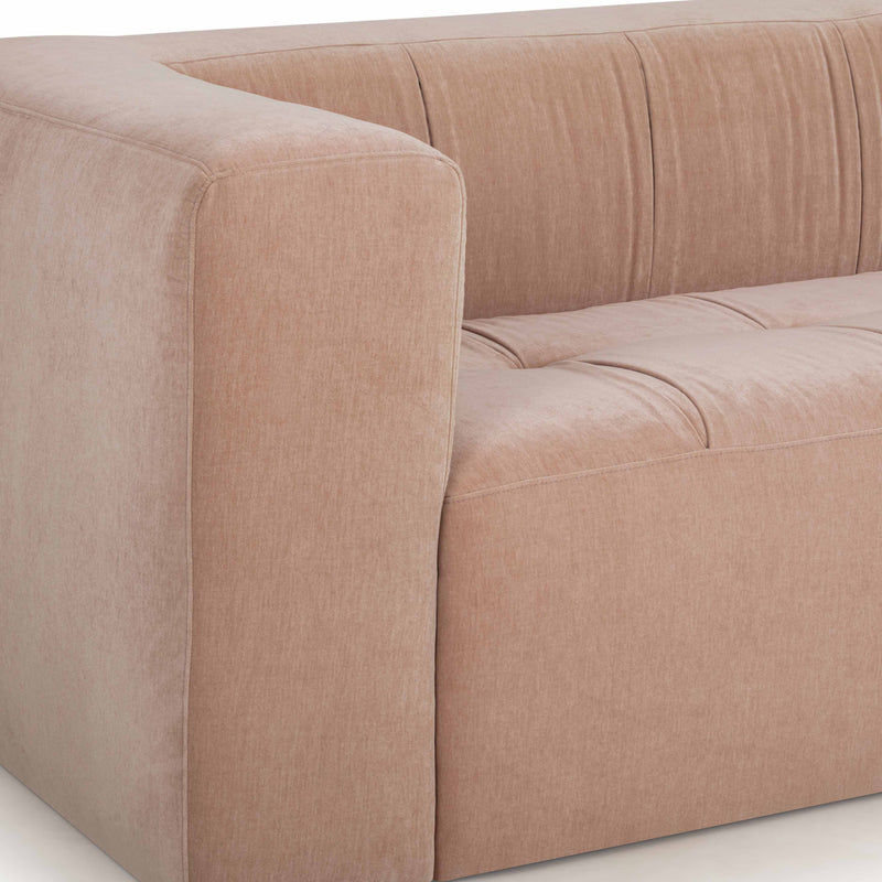 Alder 89" Upcycled Contract-Grade Chenille Sofa - Peach