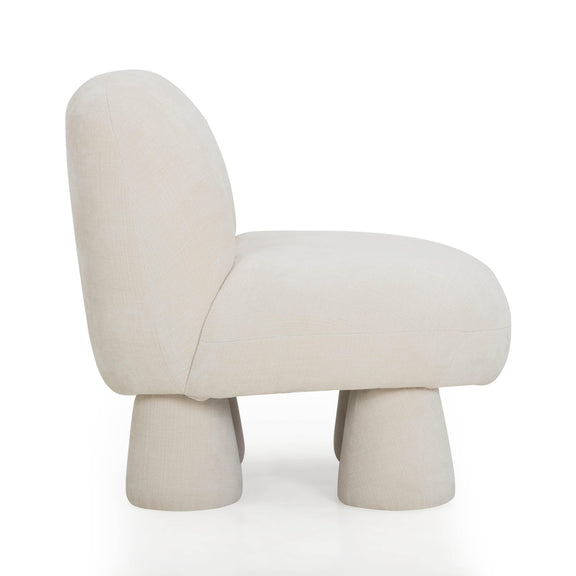Stomp Upcycled Performance Chenille Accent Chair - Cream