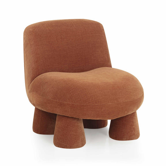 Stomp Upcycled Performance Chenille Accent Chair - Rust