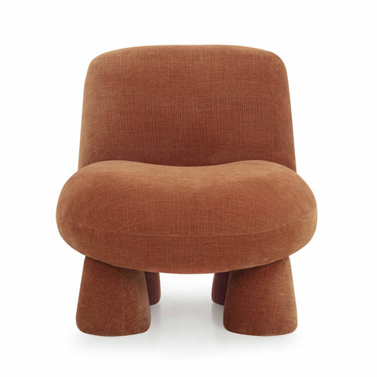 Stomp Upcycled Performance Chenille Accent Chair - Rust
