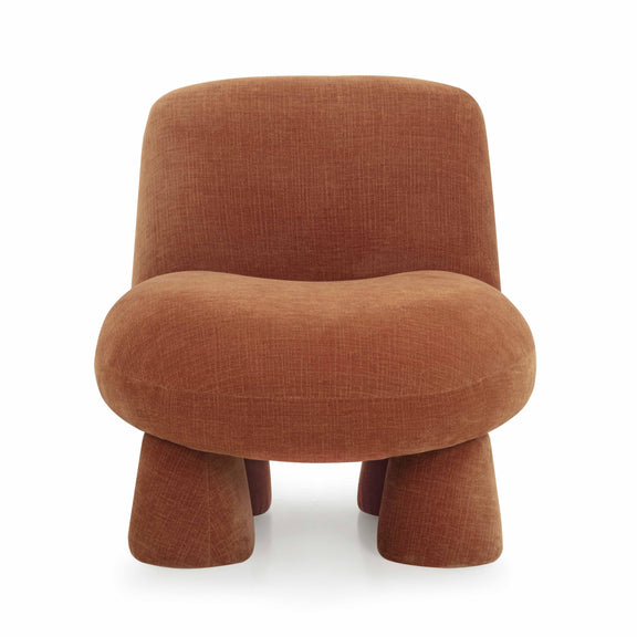 Stomp Upcycled Performance Chenille Accent Chair - Rust