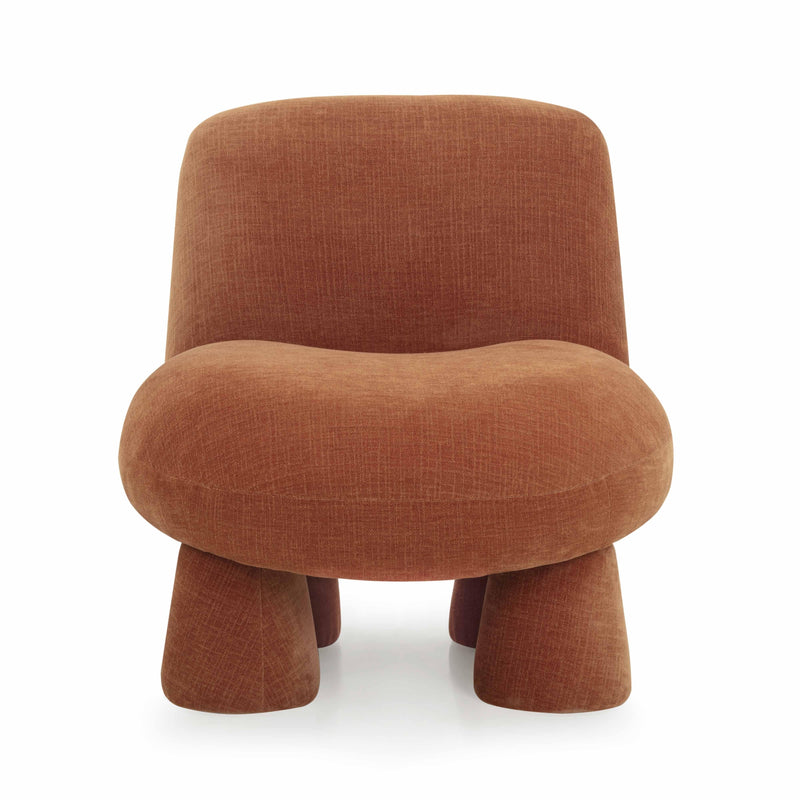 Stomp Upcycled Performance Chenille Accent Chair - Rust