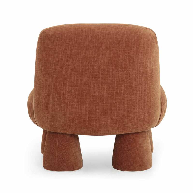 Stomp Upcycled Performance Chenille Accent Chair - Rust