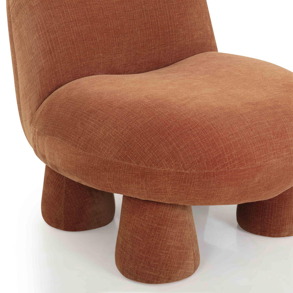 Stomp Upcycled Performance Chenille Accent Chair - Rust