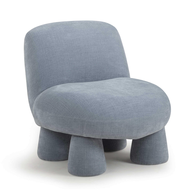 Stomp Upcycled Performance Chenille Accent Chair - Blue