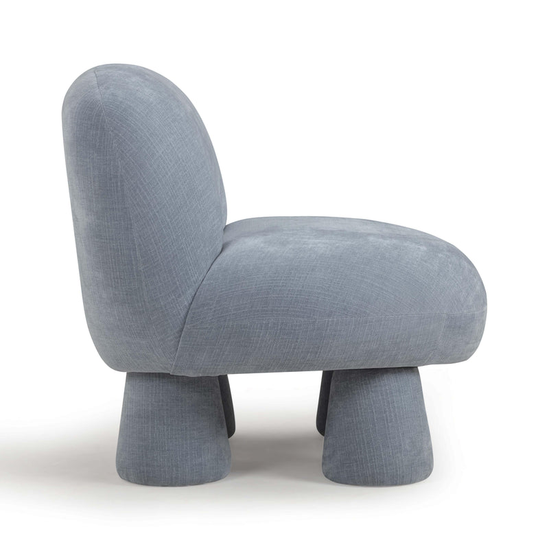 Stomp Upcycled Performance Chenille Accent Chair - Blue