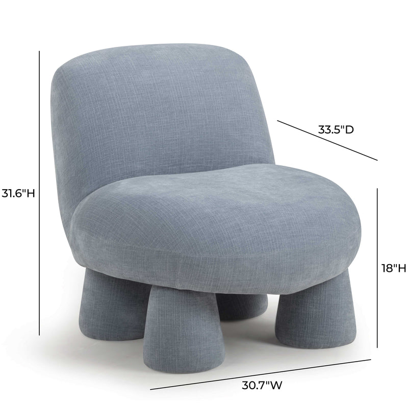 Stomp Upcycled Performance Chenille Accent Chair - Blue
