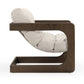 Palma Contract-Grade Textured Weave Fabric Accent Chair - Cream