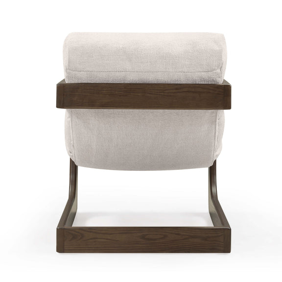 Palma Contract-Grade Textured Weave Fabric Accent Chair - Cream