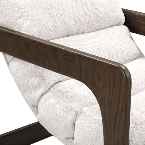 Palma Contract-Grade Textured Weave Fabric Accent Chair - Cream