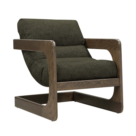 Palma Contract-Grade Textured Weave Fabric Accent Chair - Forest Green