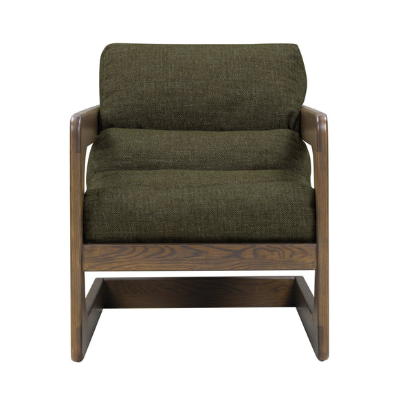 Palma Contract-Grade Textured Weave Fabric Accent Chair - Forest Green