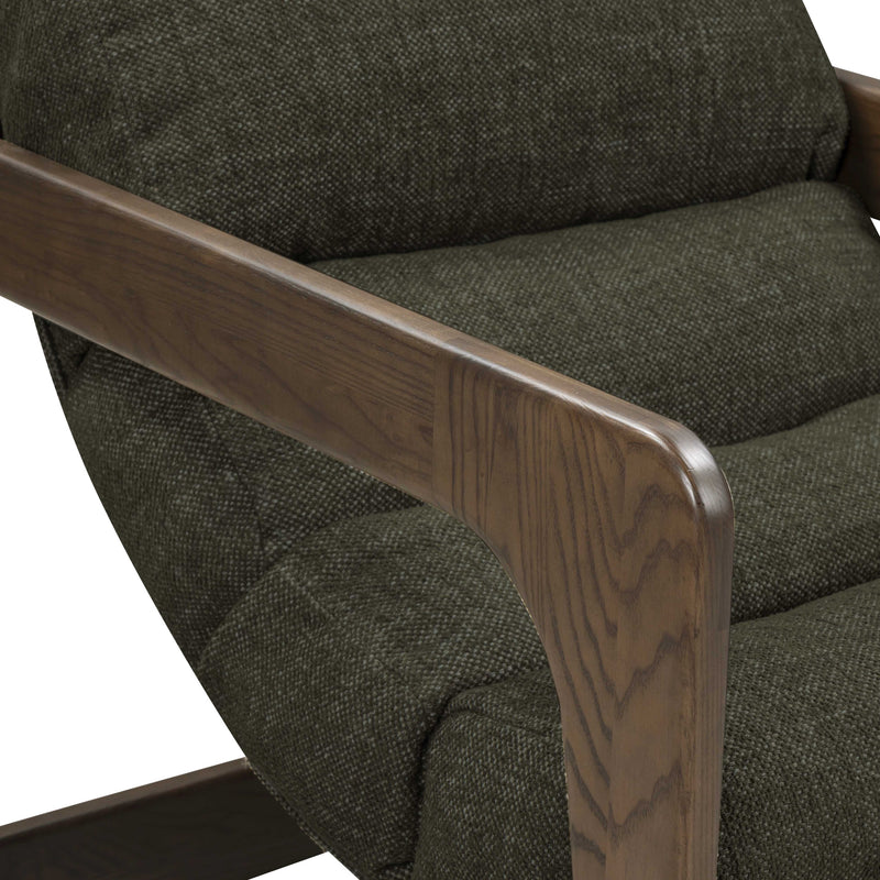 Palma Contract-Grade Textured Weave Fabric Accent Chair - Forest Green