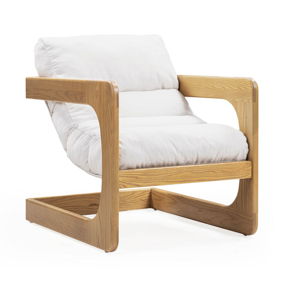 Palma Upcycled Performance Fabric Accent Chair - Cream