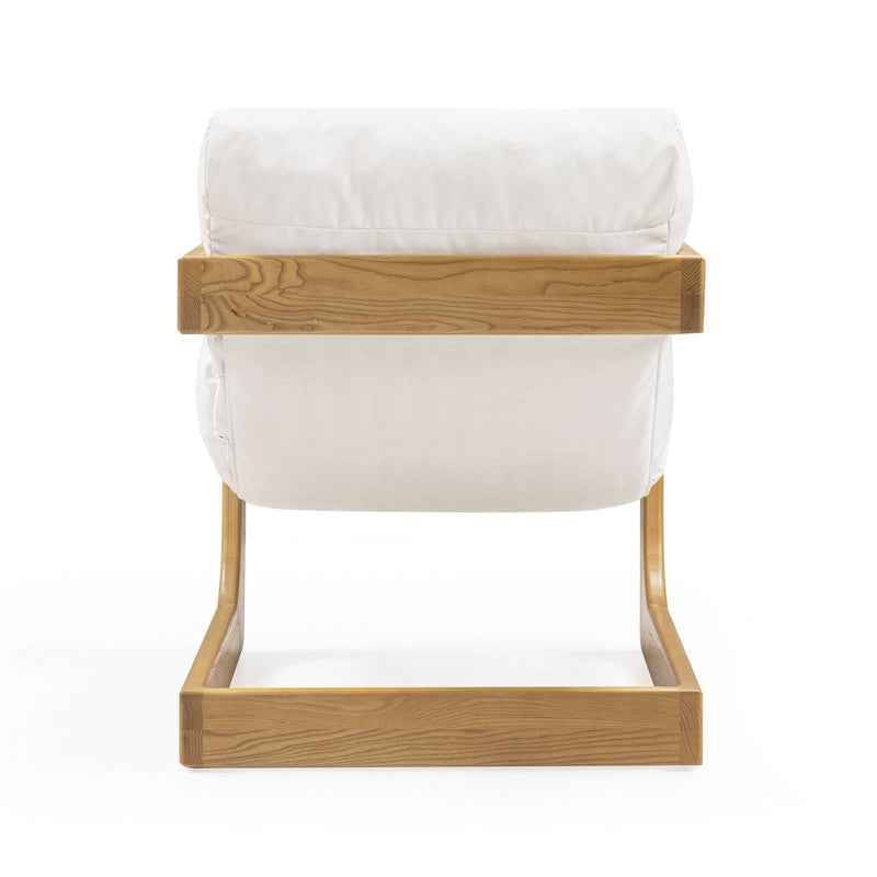 Palma Upcycled Performance Fabric Accent Chair - Cream