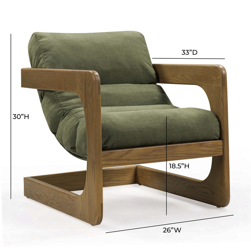 Palma Upcycled Performance Fabric Accent Chair - Green