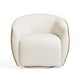 Jordan Contrast Piping Performance Velvet Swivel Accent Chair - Chocolate Brown/Cream