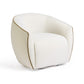 Jordan Contrast Piping Performance Velvet Swivel Accent Chair - Chocolate Brown/Cream