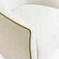 Jordan Contrast Piping Performance Velvet Swivel Accent Chair - Chocolate Brown/Cream