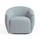 Jordan Contrast Piping Performance Velvet Swivel Accent Chair - Baby Blue/Cream