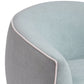 Jordan Contrast Piping Performance Velvet Swivel Accent Chair - Baby Blue/Cream