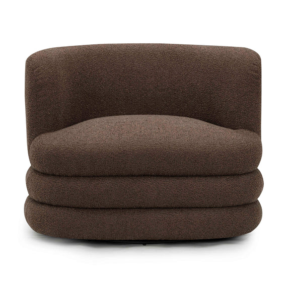 Astor Heavy Performance Boucle Swivel Hotel Lounge Chair - Brown