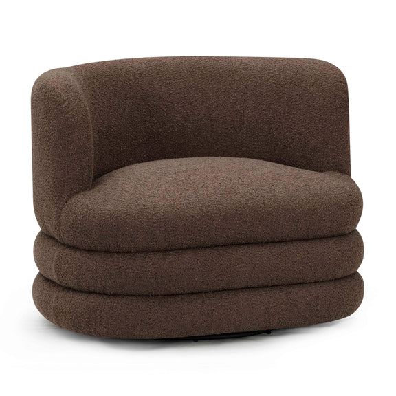 Astor Heavy Performance Boucle Swivel Hotel Lounge Chair - Brown